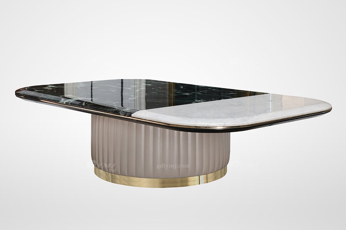 高端簡(jiǎn)美輕奢風(fēng)格家具別墅會(huì)所家具品牌客廳時(shí)尚金屬底+大理石面茶幾3025-202茶幾1