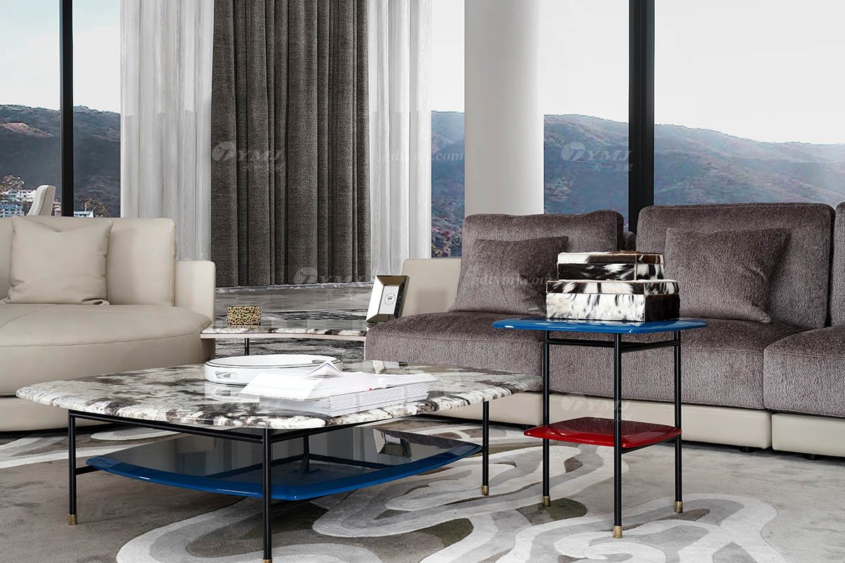 簡美輕奢風格家具高端別墅會所家具品牌客廳時尚沙發邊幾3025-241沙發邊幾場景