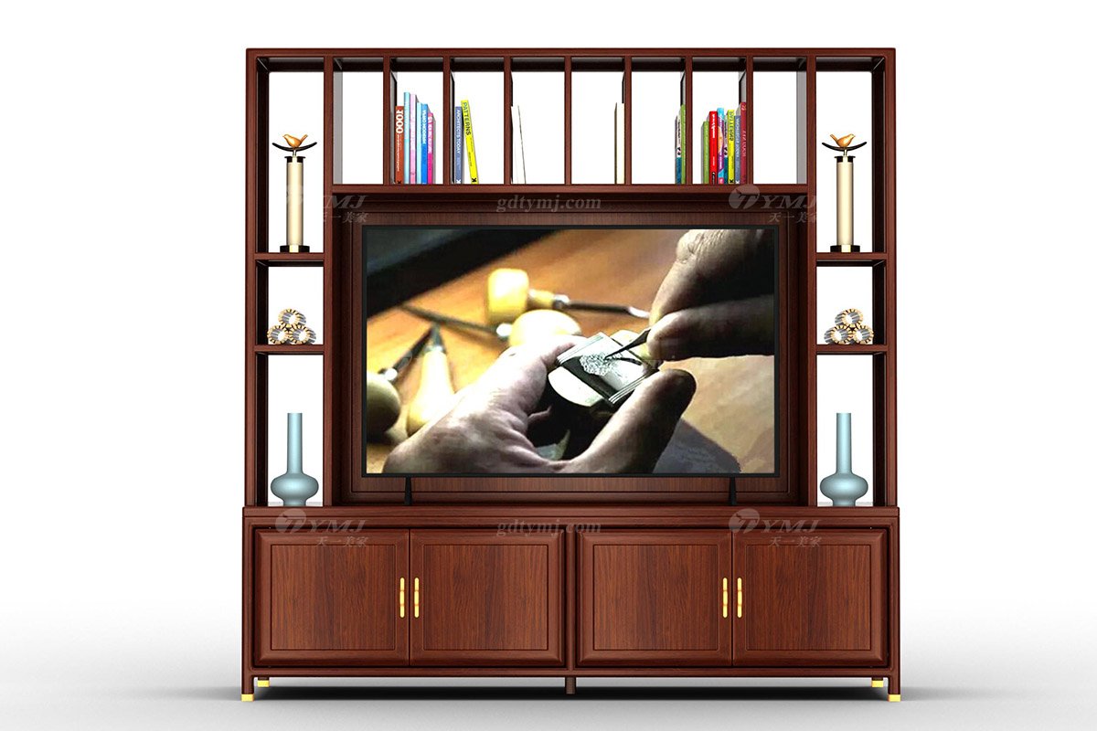 新中式辦公家具風格高端品牌家具簡約時尚大氣實木刺猬紫檀電視隔斷柜