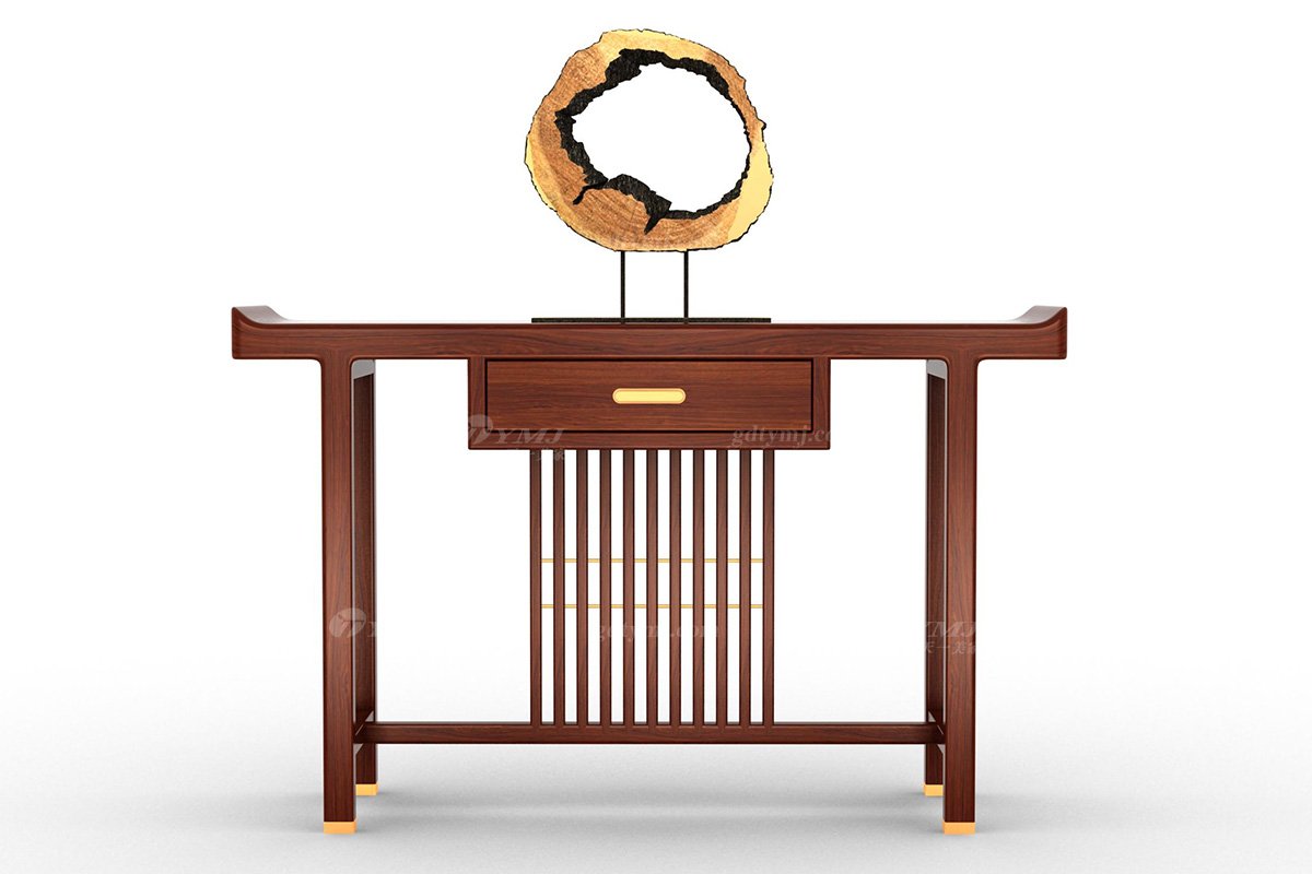 新中式辦公家具風(fēng)格高端品牌家具簡約時尚大氣實(shí)木安哥拉紫檀玄關(guān)柜悟景玄關(guān)柜