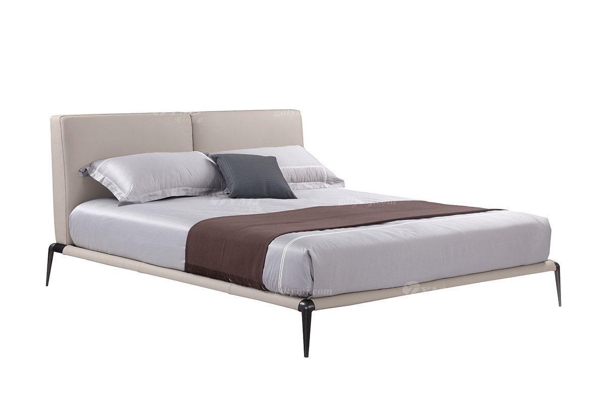 極簡風格高端別墅會所家具品牌現代時尚簡約臥室家具實木雙人床BB1201-18雙人床