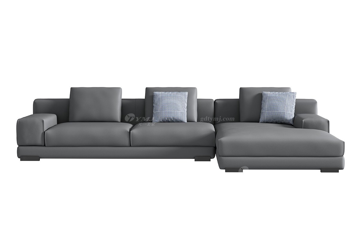 極簡風格家具別墅會所舒適實木進口頭層黃牛皮組合沙發