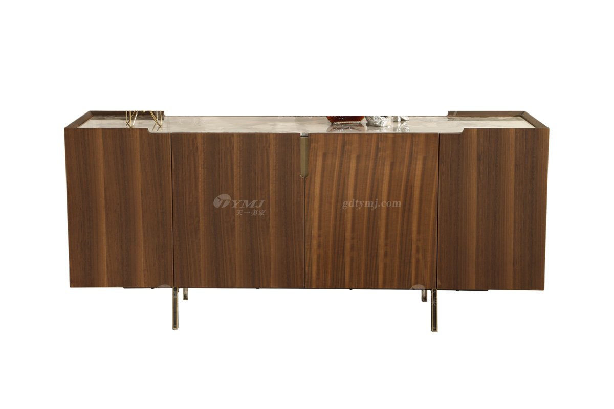 極簡(jiǎn)風(fēng)格家具別墅會(huì)所簡(jiǎn)約家用大理石面+五金餐邊柜