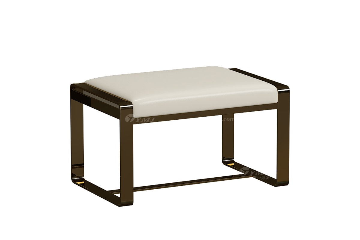 極簡風格家具高端別墅會所大宅時尚簡約不銹鋼底+超纖腳凳