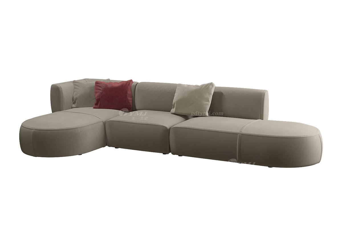 極簡風(fēng)格家具高端別墅會(huì)所大宅舒適簡約進(jìn)口落葉松實(shí)木灰色布藝組合沙發(fā)