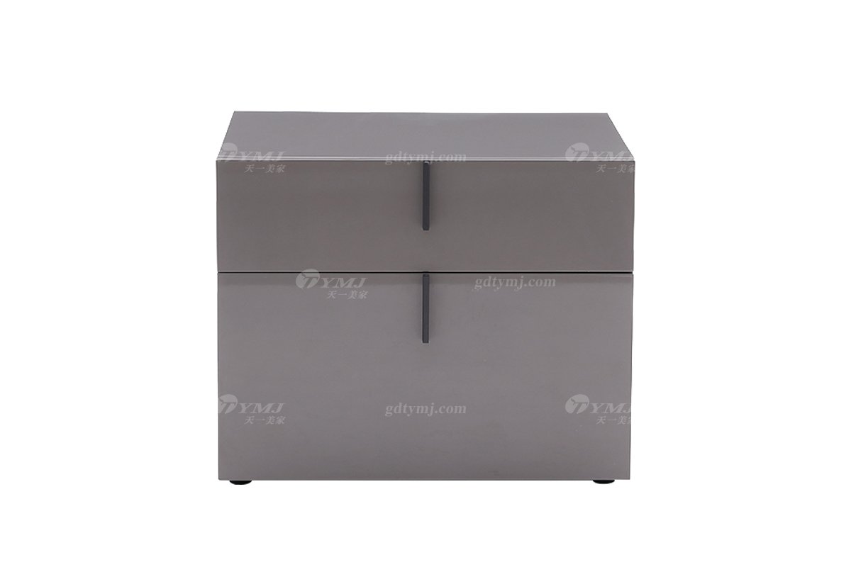 意式極簡風(fēng)格家具高端別墅會所大宅時尚簡約淺灰色床頭柜