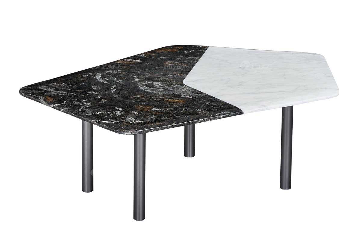 時(shí)尚高端意式極簡(jiǎn)家具別墅家用豪宅奢華天然大理石異形茶幾異形小茶幾