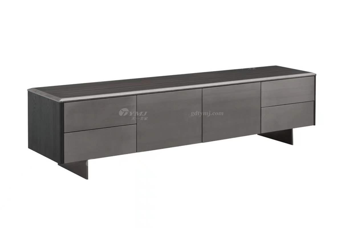 時尚高端現代簡約家具別墅家用奢華黑色烤漆電視柜