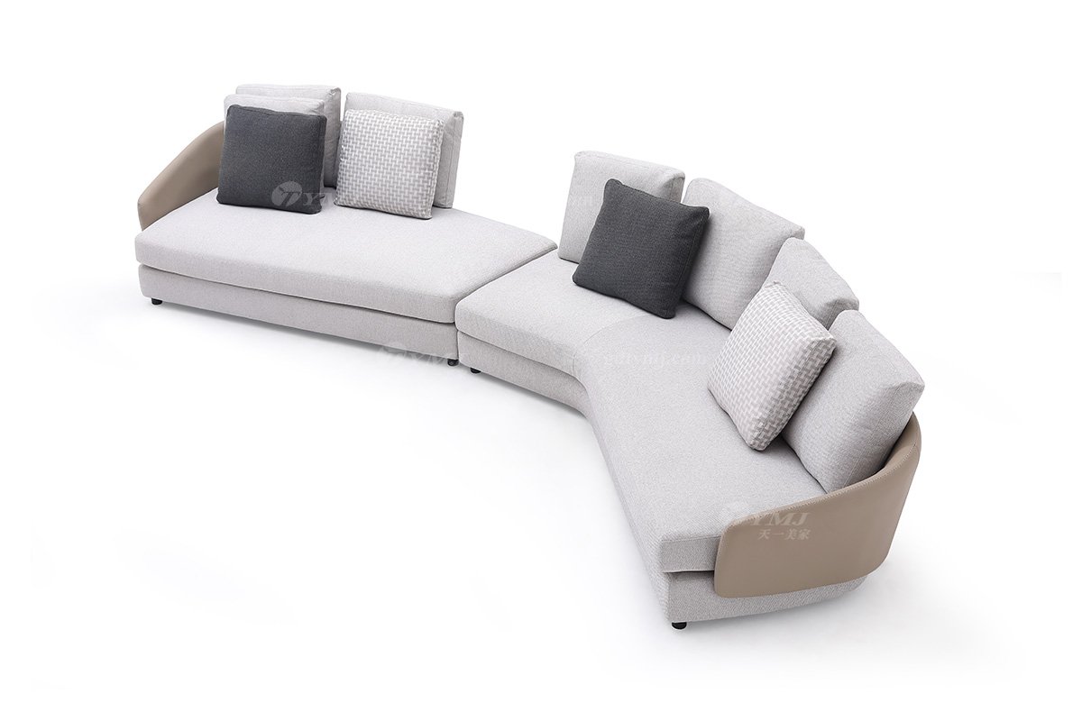 時尚高端現代極簡家具別墅大宅家用舒灰色布藝轉角沙發F9603B沙發1