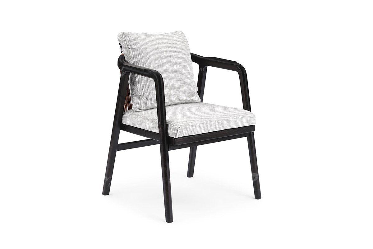  現代簡約家具高端別墅會所家用時尚實木+布藝餐椅BRF3105