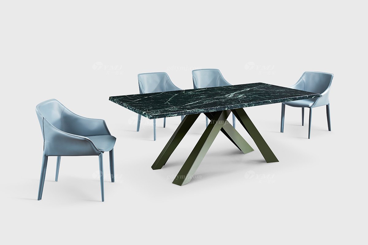  現代簡約家具高端別墅會所家用時尚天然大理石長餐桌21009-2場景