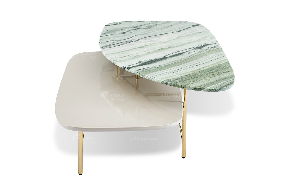 意式輕奢家具高端別墅會所家用時尚高級鈦金屬+天然大理石長幾FB118H3（1）