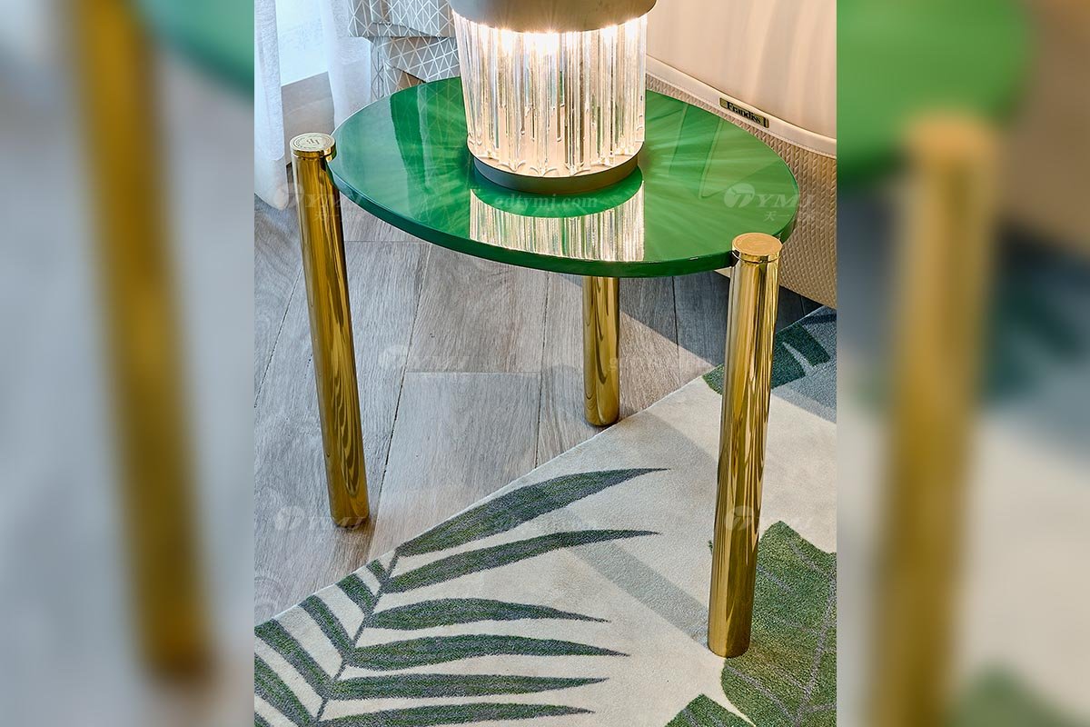 意式輕奢家具高端別墅會所家用時尚高級鈦金屬邊幾FB118H2LB場景