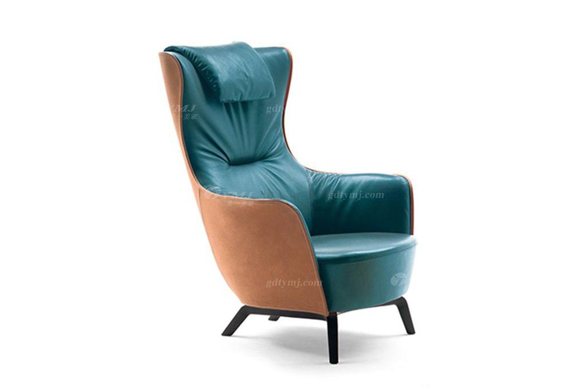 意式輕奢風格家具高端別墅會所家具雅奢真皮時尚休閑椅