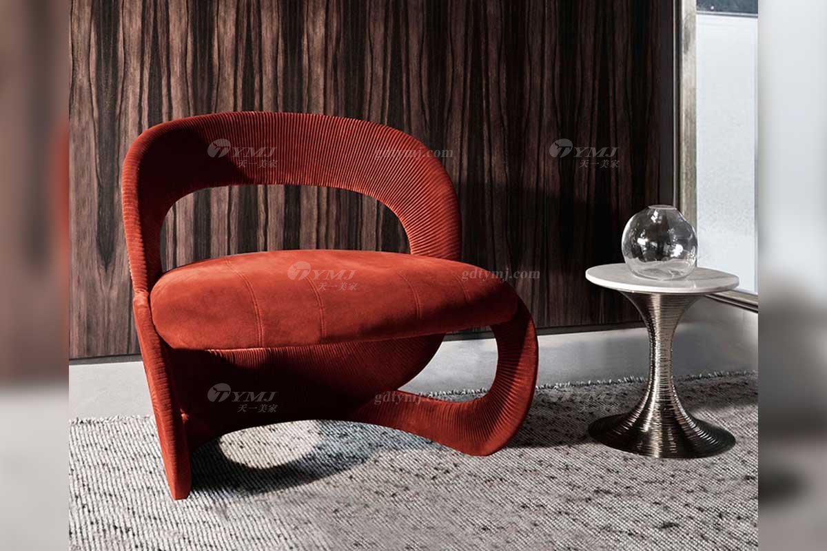 意式雅奢風(fēng)格家具高端別墅會(huì)所家具時(shí)尚創(chuàng)意布藝休閑椅LC2302休閑椅2