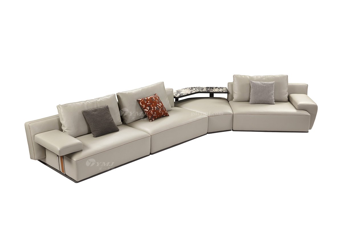 意式雅奢風格家具高端別墅會所家具時尚大氣豪宅超纖轉(zhuǎn)角沙發(fā)組合