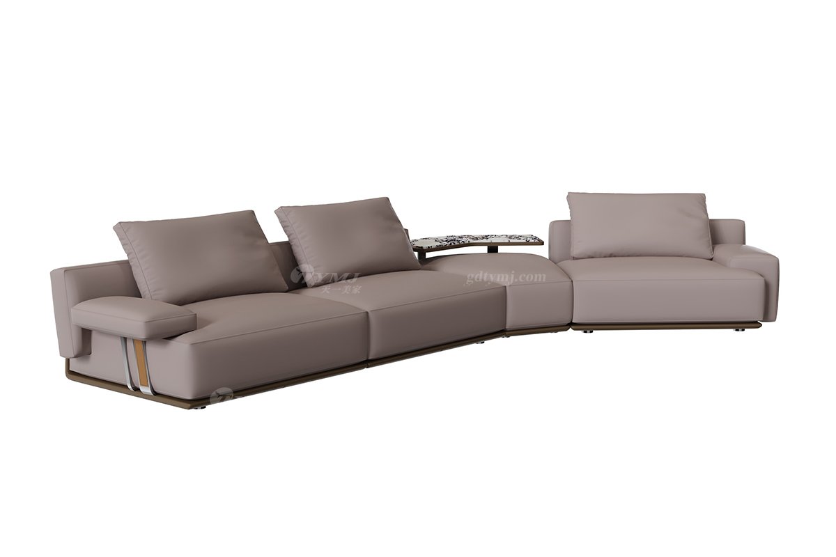 意式雅奢風格家具高端別墅會所家具時尚大氣豪宅超纖轉角沙發組合LS2208沙發1