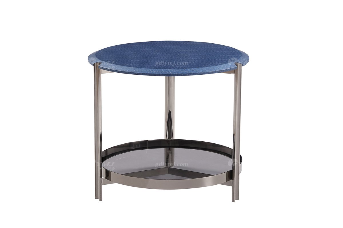  意式雅奢風(fēng)格家具高端別墅會所家具簡約實(shí)木+不銹鋼小茶幾