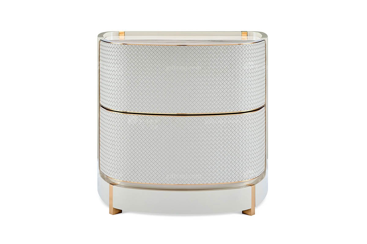 意式輕奢家具高端別墅會(huì)所豪宅家用時(shí)尚奢華天然大理石淺灰色床頭柜