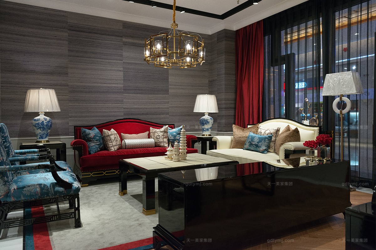 天一美家輕奢風格客廳沙發組合