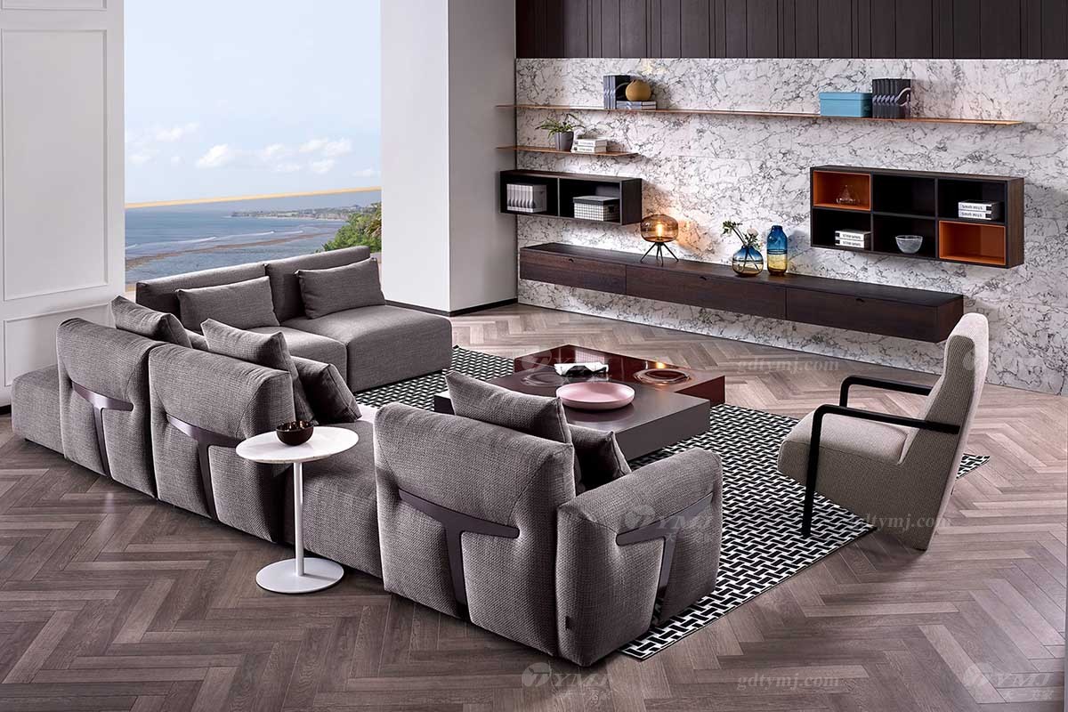 現代極簡布藝組合沙發