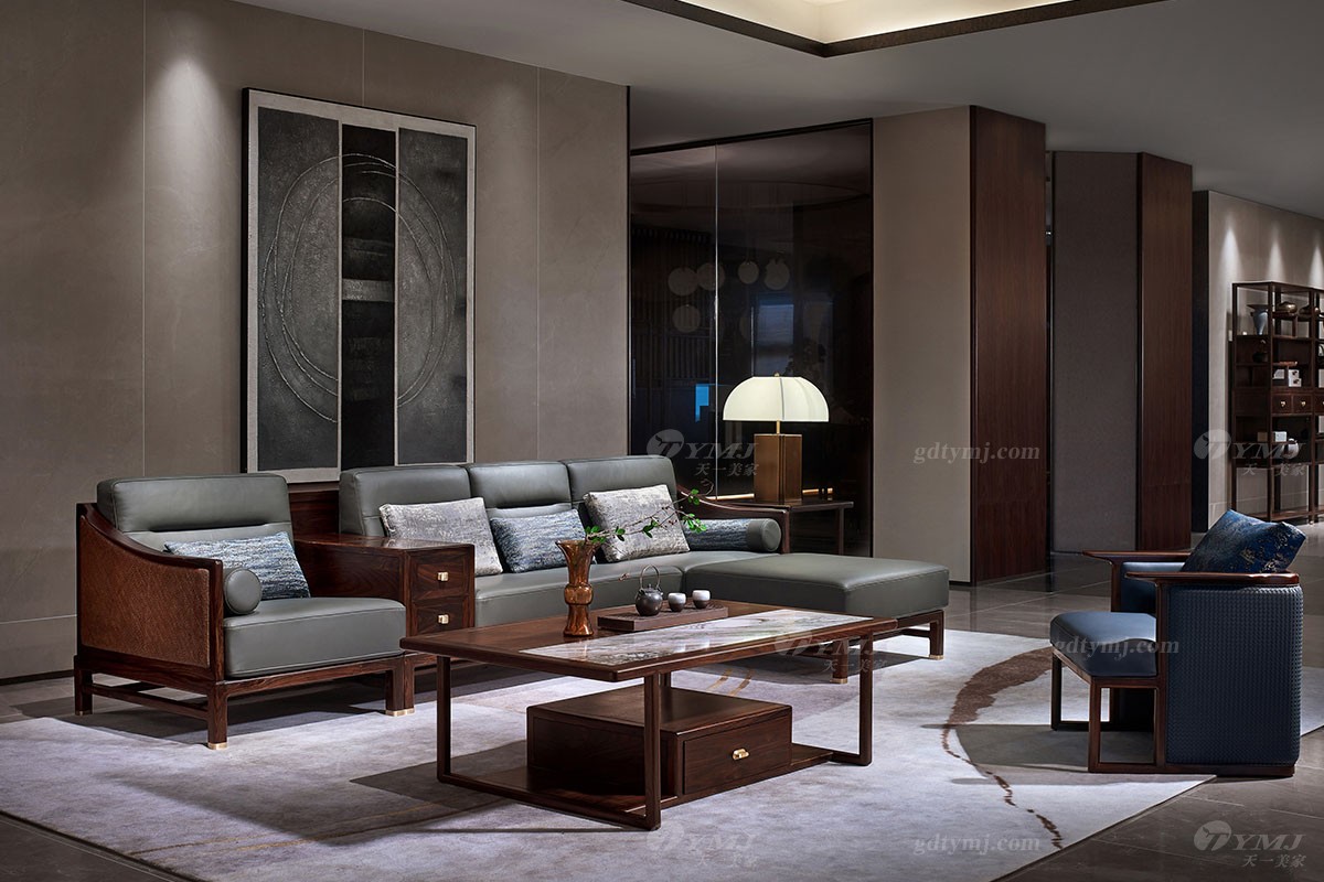 新中式轉角沙發