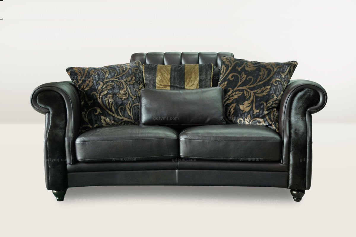 別墅歐式真皮二人沙發