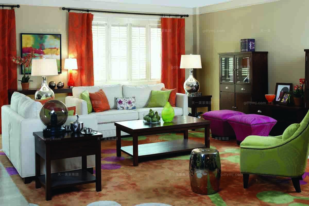 簡約美式家具客廳沙發