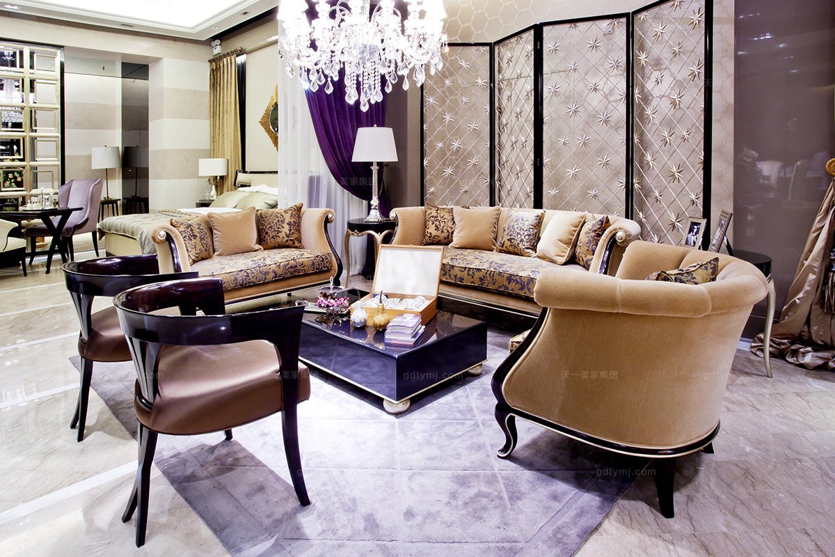 高檔別墅家具新古典布藝沙發